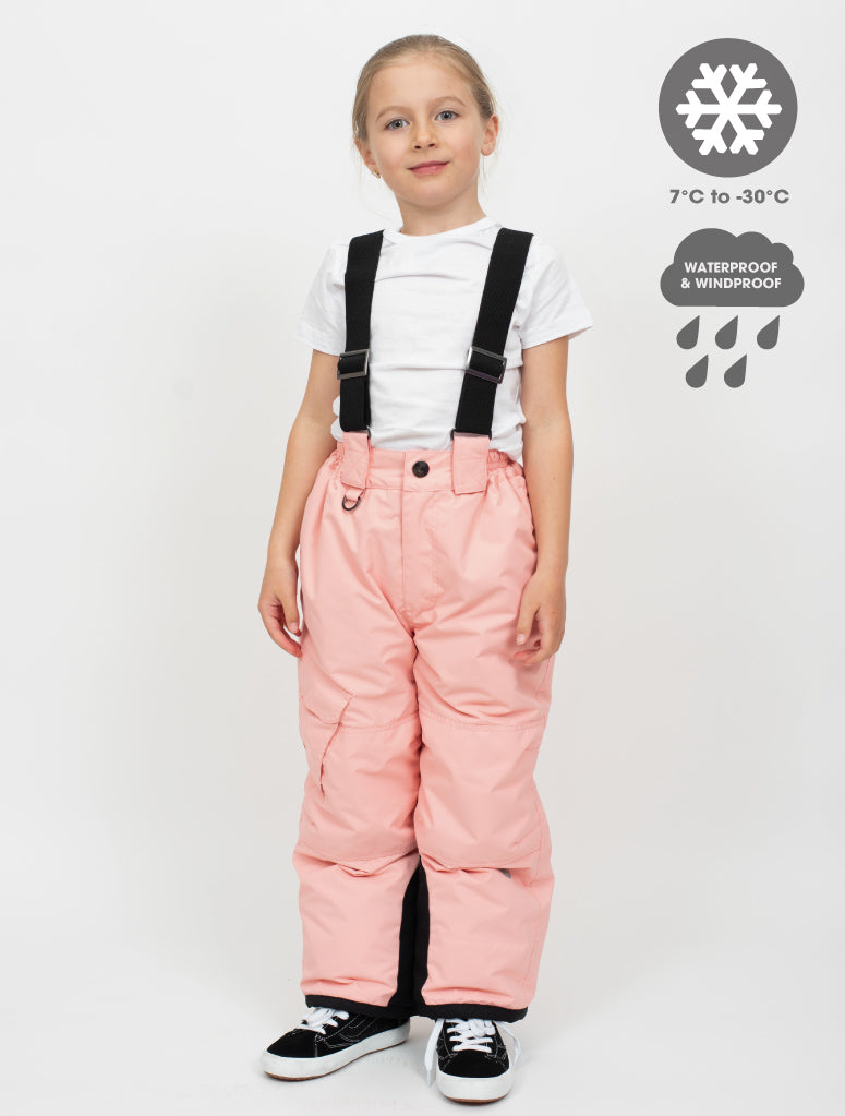 Snowrider Convertible Ski Overalls - Apricot Blush