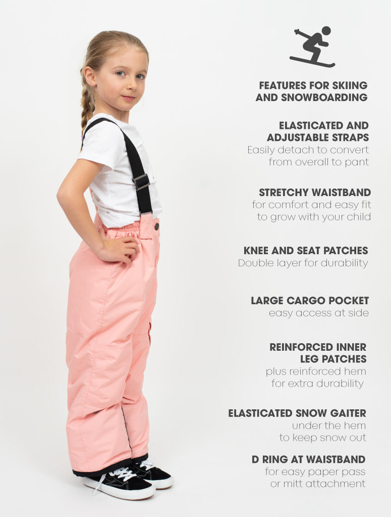 Snowrider Convertible Ski Overalls - Apricot Blush