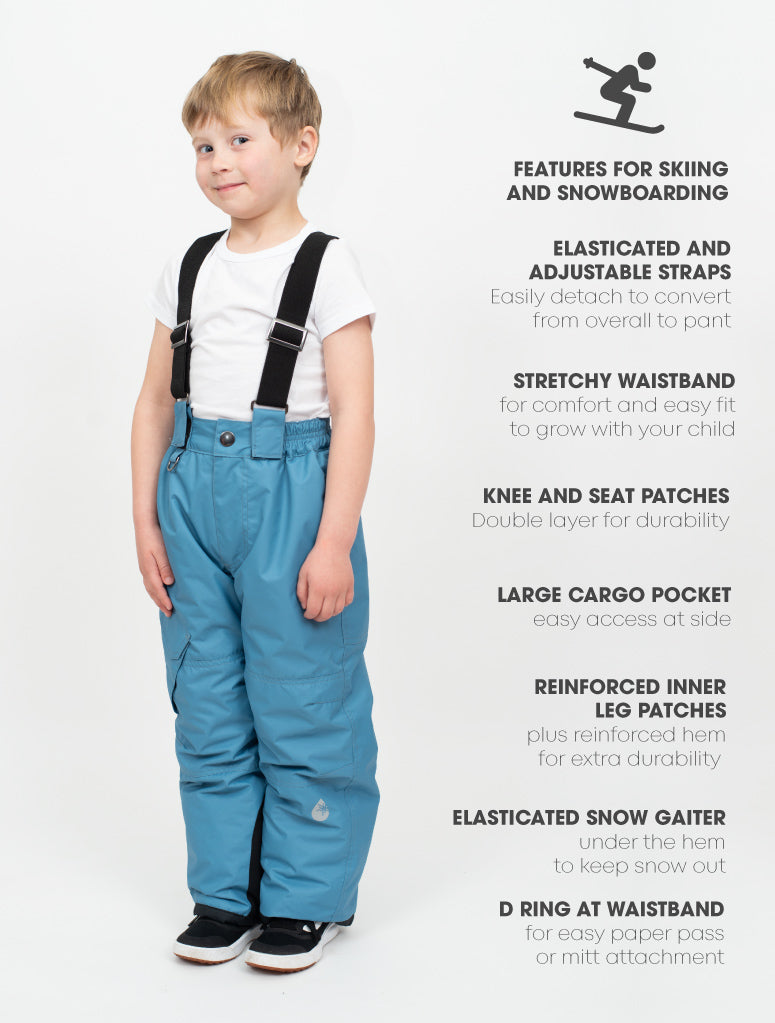 Snowrider Convertible Ski Overalls - Stone Blue