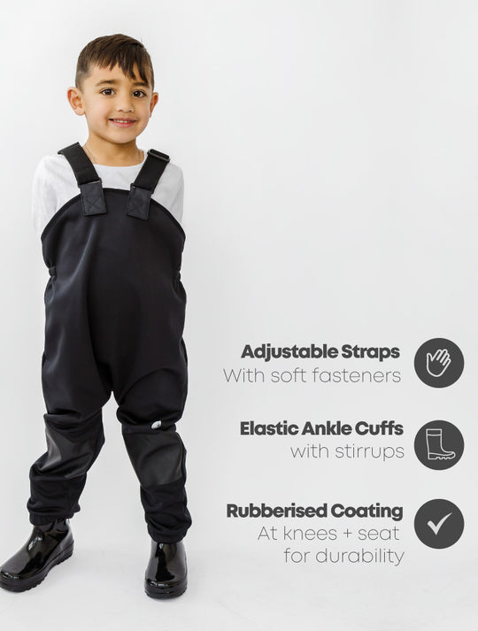 All-Weather Fleece Overalls - Black