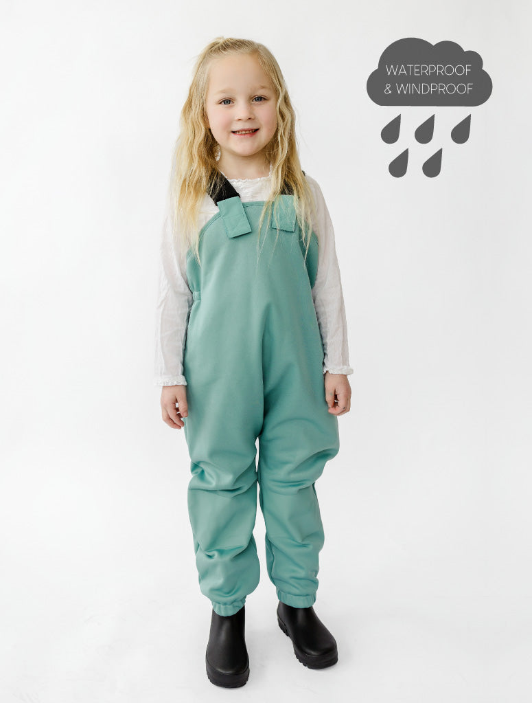 All-Weather Fleece Overalls - Seafoam