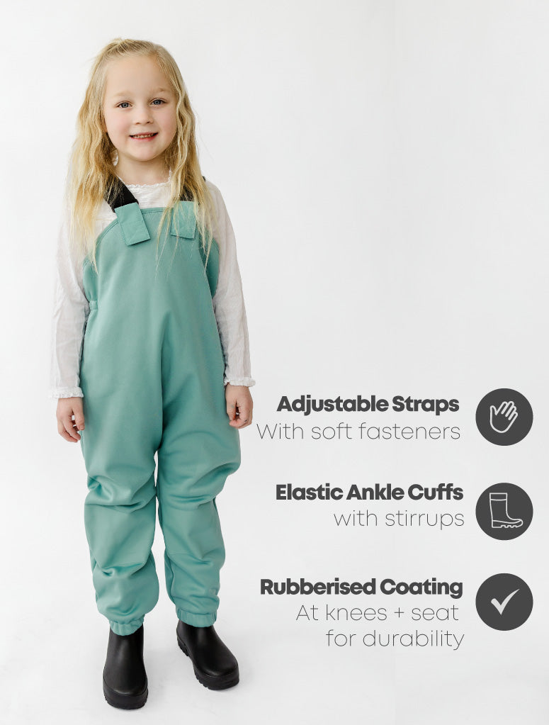 All-Weather Fleece Overalls - Seafoam